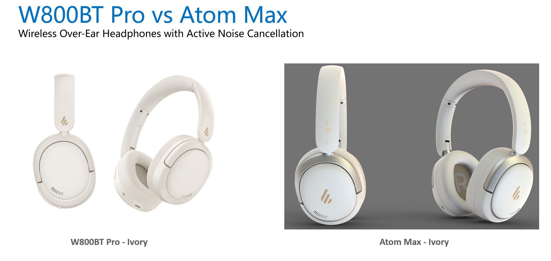 So sánh về thiết kế bên ngoài giữa EDIFIER Atom Max và W800BT pro