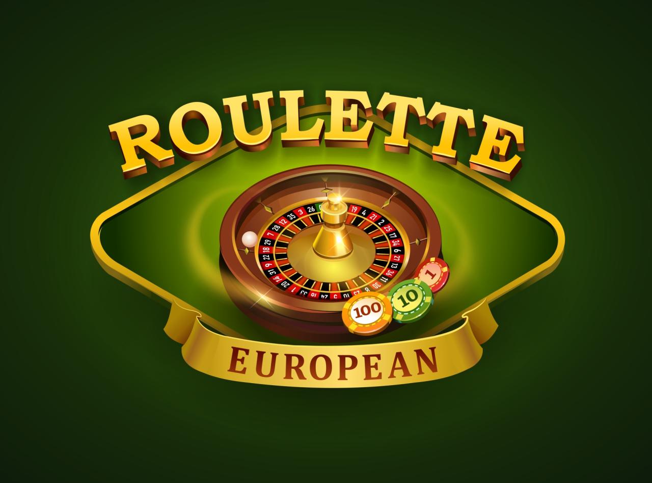 European Roulette logo. Casino game with flying chips 3432646 Vector ...