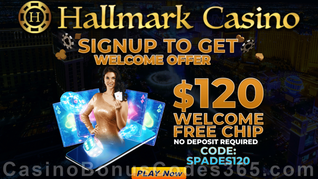 Hallmark Casino $120 FREE Chip No Deposit Bonus - Casino Bonus Codes 365