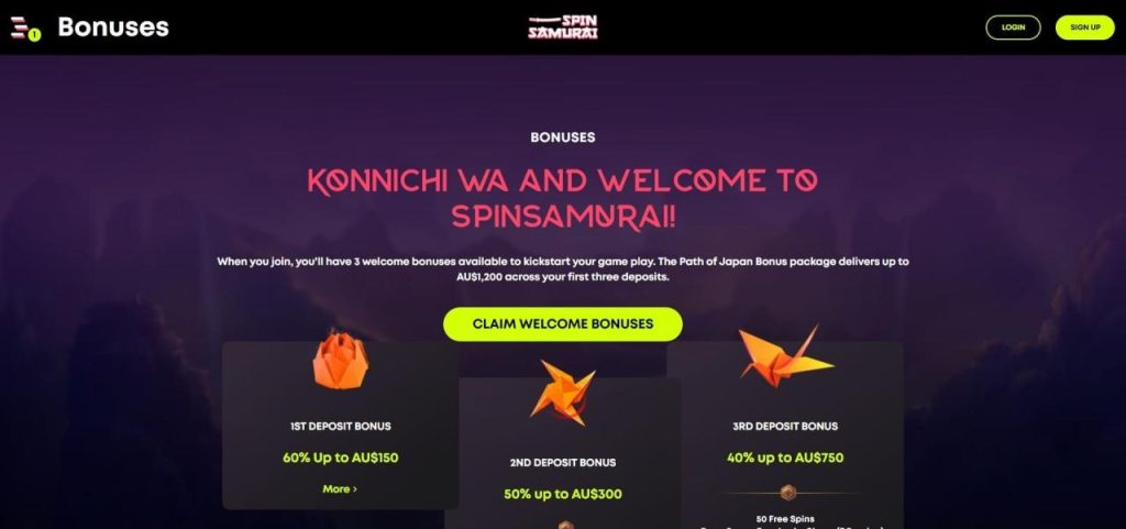 Spin Samurai Casino AU - online casino games and slots, deposit methods ...