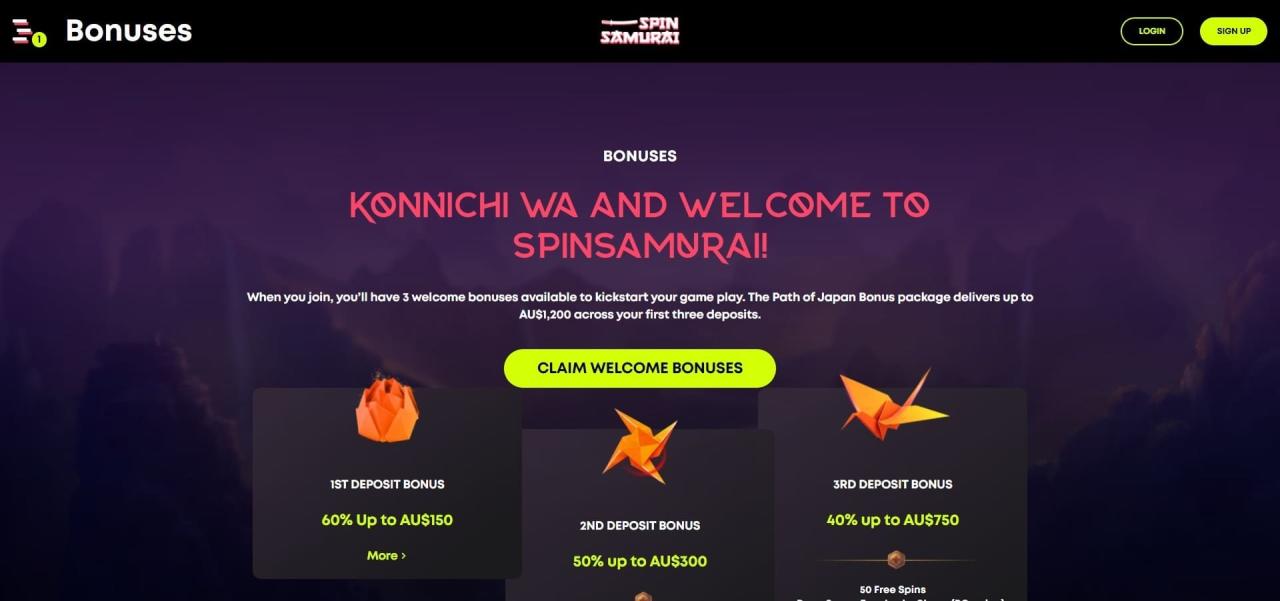 Spin Samurai Casino AU - online casino games and slots, deposit methods ...