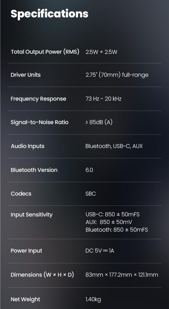 Loa bluetooth để bàn Edifier R20BT 85 Thông số kỹ thuật chi tiết R20BT