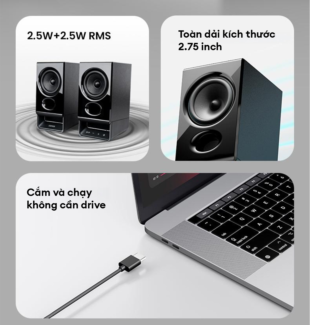 Loa bluetooth để bàn Edifier R20BT 82 Loa bluetooth để bàn Edifier R20BT màu đen bóng, củ loa 2.75 inch, đèn LED ambient