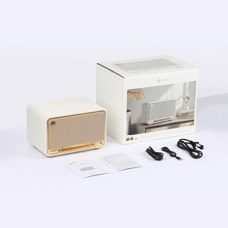 Edifier D32 Loa Kệ Sách Thiết Kế Retro Vỏ Gỗ, Bluetooth 5.3 LDAC, Hi-Res 24-bit/96 kHz - Như Mới ( Trắng ) 1 Edifier D32 Loa Kệ Sách Thiết Kế Retro Vỏ Gỗ, Bluetooth 5.3 LDAC, Hi-Res 24-bit/96 kHz - Như Mới ( Trắng )